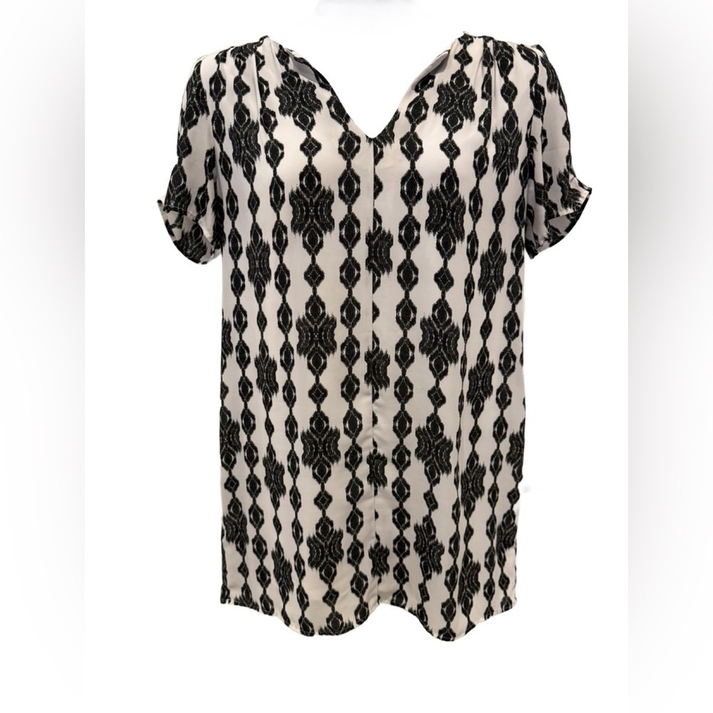 Aqua Black and White Boxy Tunic/Dress. Size Large